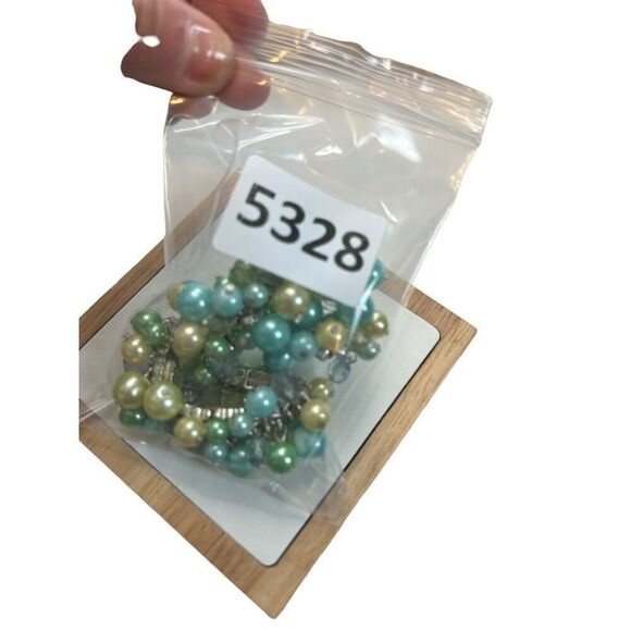 Blue pearl cluster yellow silver bracelet - Picture 8 of 8